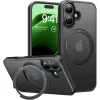 Torras Ostand Pro Back Cover hoesje met MagSafe voor Apple iPhone 16 Plus - Zwart 0