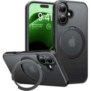 Torras Ostand Pro Back Cover hoesje met MagSafe voor Apple iPhone 16 Plus - Zwart