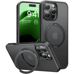Torras Ostand Pro Back Cover hoesje met MagSafe voor Apple iPhone 16 Pro - Zwart