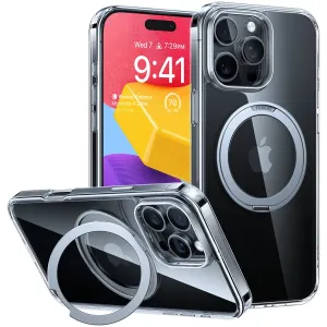 Torras Ostand Pro Back Cover hoesje met MagSafe voor Apple iPhone 16 Pro - Transparant