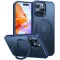 Torras Ostand Pro Back Cover hoesje met MagSafe voor Apple iPhone 16 Pro Max - Donkerblauw
