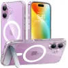 Torras Pstand Back Cover hoesje met MagSafe voor Apple iPhone 16 - Transparant 0