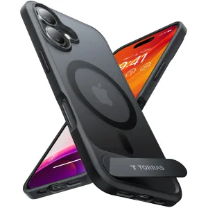 Torras Pstand Back Cover hoesje met MagSafe voor Apple iPhone 16 Plus - Zwart