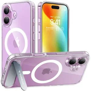 Torras Pstand Back Cover hoesje met MagSafe voor Apple iPhone 16 Plus - Transparant
