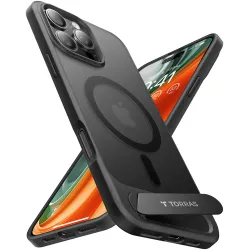 Torras Pstand Back Cover hoesje met MagSafe voor Apple iPhone 16 Pro - Zwart