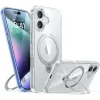 Torras Ostand Spin Back Cover hoesje met MagSafe voor Apple iPhone 16 Plus - Transparant 0