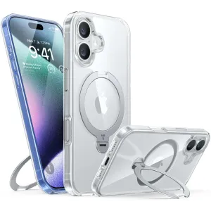 Torras Ostand Spin Back Cover hoesje met MagSafe voor Apple iPhone 16 Plus - Transparant