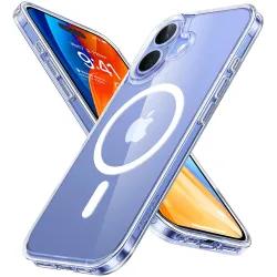 Torras Diamond Back Cover hoesje met MagSafe voor Apple iPhone 16 - Transparant