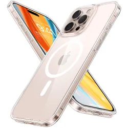 Torras Diamond Back Cover hoesje met MagSafe voor Apple iPhone 16 Pro - Transparant