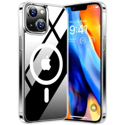 Torras Diamond Back Cover hoesje met MagSafe voor Apple iPhone 15 - Transparant