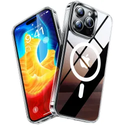 Torras Diamond Back Cover hoesje met MagSafe voor Apple iPhone 15 Pro Max - Transparant