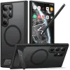 Torras Pstand Back Cover hoesje met MagSafe voor Samsung Galaxy S24 Ultra - Zwart 0