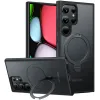 Torras Ostand Spin Back Cover hoesje met MagSafe voor Samsung Galaxy S24 Ultra - Zwart 0