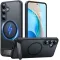 Torras Pstand Back Cover hoesje met MagSafe voor Samsung Galaxy S25 Plus - Zwart