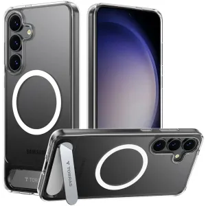 Torras Pstand Back Cover hoesje met MagSafe voor Samsung Galaxy S25 Plus - Transparant