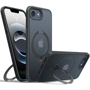 Torras Ostand Spin Back Cover hoesje met MagSafe voor Apple iPhone 17e/16e - Zwart