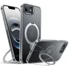 Torras Ostand Spin Back Cover hoesje met MagSafe voor Apple iPhone 17e/16e - Transparant 0