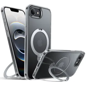 Torras Ostand Spin Back Cover hoesje met MagSafe voor Apple iPhone 17e/16e - Transparant