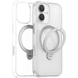 Torras Ostand Spin Back Cover hoesje met MagSafe voor Apple iPhone 17 - Transparant