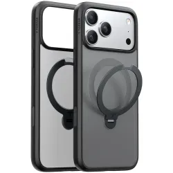 Torras Ostand Spin Back Cover hoesje met MagSafe voor Apple iPhone 17 Pro - Zwart
