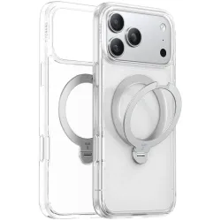 Torras Ostand Spin Back Cover hoesje met MagSafe voor Apple iPhone 17 Pro - Transparant