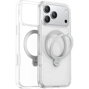 Torras Ostand Spin Back Cover hoesje met MagSafe voor Apple iPhone 17 Pro Max - Transparant