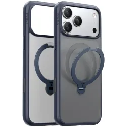 Torras Ostand Spin Back Cover hoesje met MagSafe voor Apple iPhone 17 Pro Max - Donkerblauw