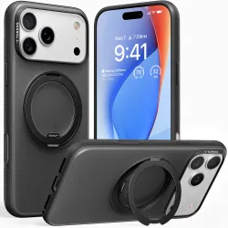 Torras Ostand R Fitness Back Cover hoesje met MagSafe voor Apple iPhone 17 Pro - Zwart