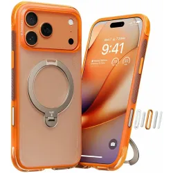 Torras Ostand Spin Air Back Cover hoesje met MagSafe voor Apple iPhone 17 Pro Max - Horizon Orange