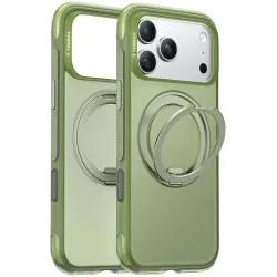 Torras Ostand O3 Air Back Cover hoesje met MagSafe voor Apple iPhone 17 Pro Max - Groen